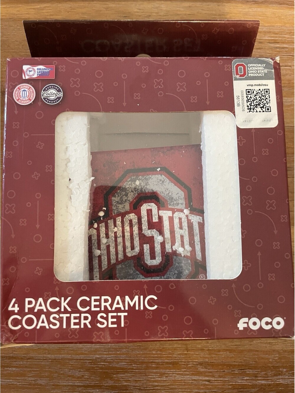 Ohio State Buckeyes NCAA Coaster Foco Ceramic Coaster Set Of 4